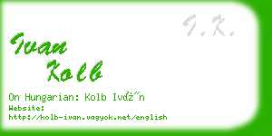 ivan kolb business card